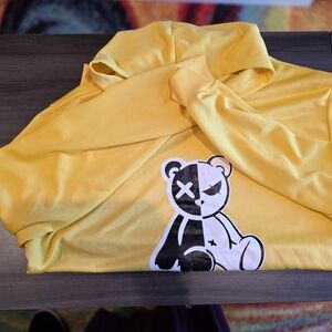 SHEIN Yellow and Black Cartoon Character Hoodie